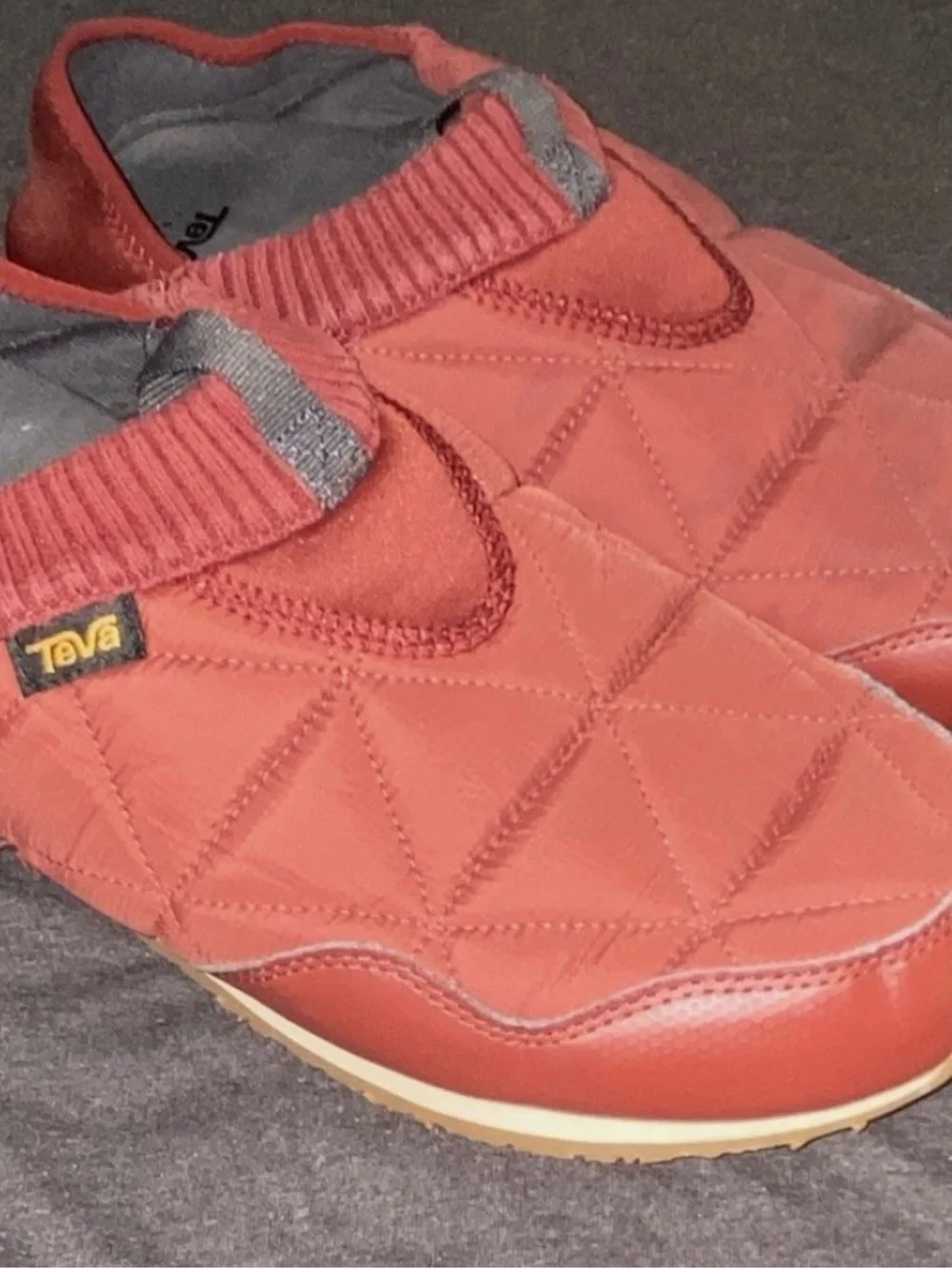 Teva Quilted Slip-On Shoes in Rust Orange